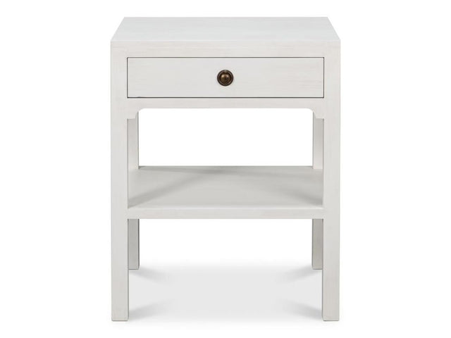 Windy White Single Drawer Side Table - Ornate Home