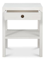 Windy White Single Drawer Side Table - Ornate Home