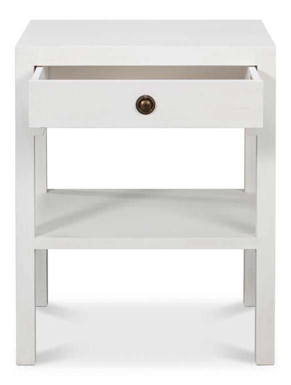 Windy White Single Drawer Side Table - Ornate Home