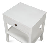 Windy White Single Drawer Side Table - Ornate Home