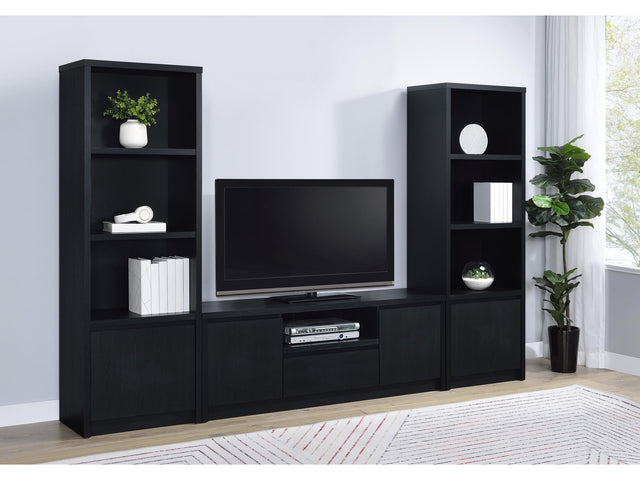 Winfield Black 3-piece Entertainment Center 60-inch TV Stand - Ornate Home
