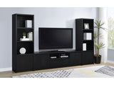 Winfield Black 3-piece Entertainment Center 78-inch TV Stand - Ornate Home