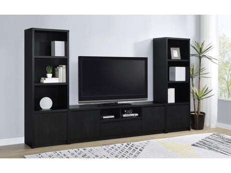 Winfield Black 3-piece Entertainment Center 78-inch TV Stand - Ornate Home