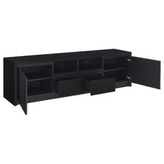 Winfield Black 3-piece Entertainment Center 78-inch TV Stand - Ornate Home