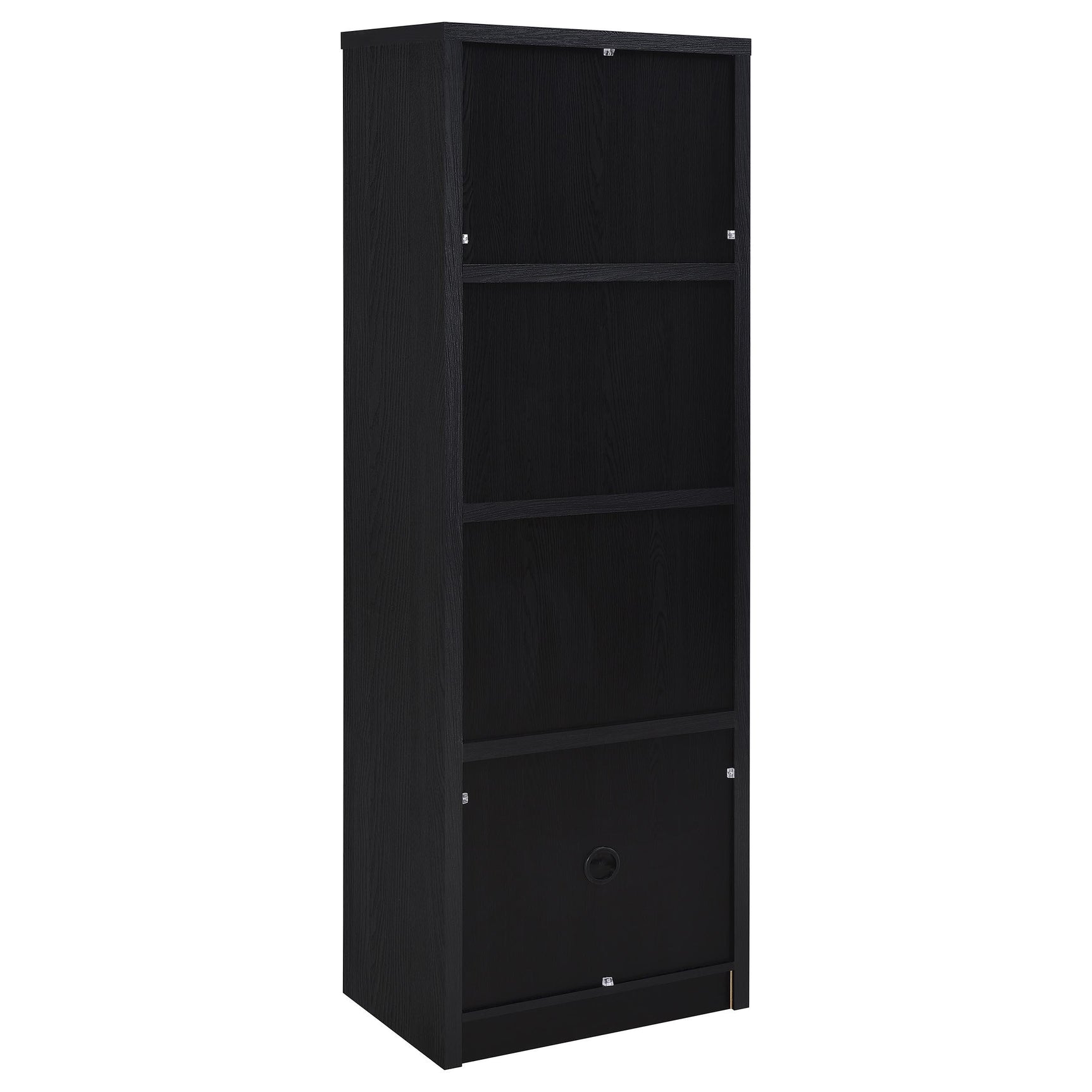 Winfield Black 3-shelf Media Tower Entertainment Pier - Ornate Home