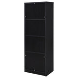Winfield Black 3-shelf Media Tower Entertainment Pier - Ornate Home