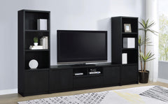 Winfield Black 3-shelf Media Tower Entertainment Pier - Ornate Home