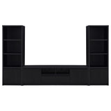 Winfield Black 3-shelf Media Tower Entertainment Pier - Ornate Home