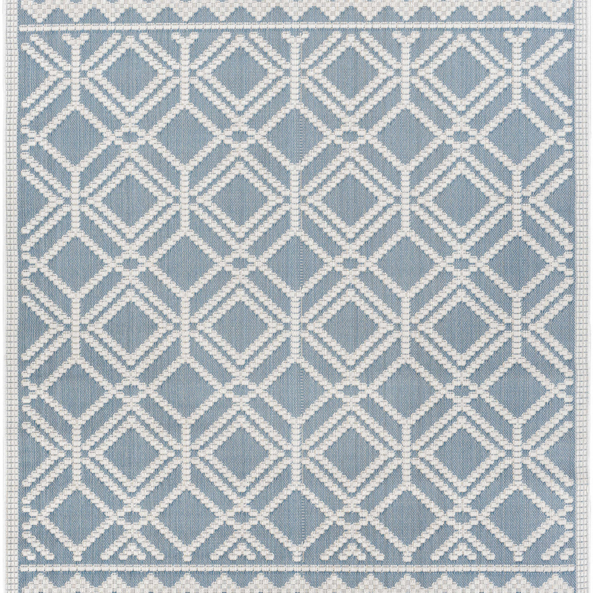 Wingina 8x10 Ice Blue Trellis Outdoor Rug - Clearance