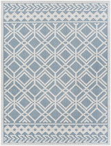 Wingina 8x10 Ice Blue Trellis Outdoor Rug - Clearance - Ornate Home