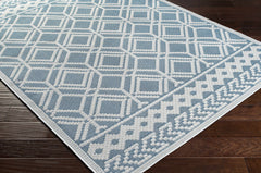 Wingina 8x10 Ice Blue Trellis Outdoor Rug - Clearance - Ornate Home