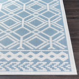 Wingina 8x10 Ice Blue Trellis Outdoor Rug - Clearance - Ornate Home