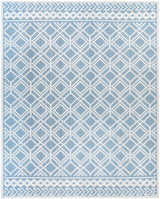 Wingina 8x10 Ice Blue Trellis Outdoor Rug - Clearance - Ornate Home
