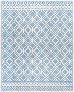 Wingina 8x10 Ice Blue Trellis Outdoor Rug - Clearance - Ornate Home