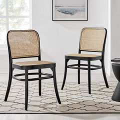 Winona Black Wood Dining Side Chair (Set of 2) - Ornate Home