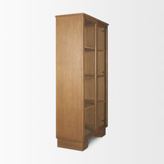 Winsford Brown Two-Tone Oak Display Cabinet with Glass Doors - Ornate Home