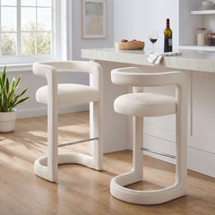Winslow Alabaster Performance Velvet Bar Stool (Set of 2) - Ornate Home