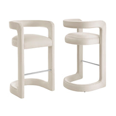 Winslow Alabaster Performance Velvet Bar Stool (Set of 2) - Ornate Home