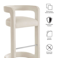 Winslow Alabaster Performance Velvet Bar Stool (Set of 2) - Ornate Home