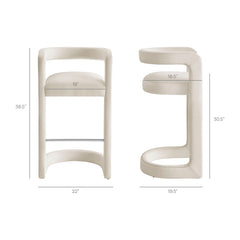 Winslow Alabaster Performance Velvet Bar Stool (Set of 2) - Ornate Home