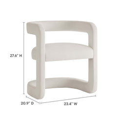 Winslow Alabaster Performance Velvet Barrel Accent Chair - Ornate Home