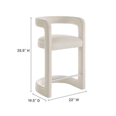 Winslow Alabaster Performance Velvet Counter Stool - Ornate Home