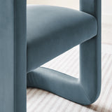 Winslow Cadet Blue Barrel Performance Velvet Dining Chair - Ornate Home