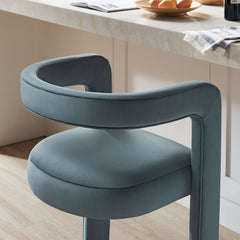 Winslow Cadet Blue Performance Velvet Bar Stool (Set of 2) - Ornate Home
