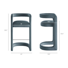 Winslow Cadet Blue Performance Velvet Bar Stool (Set of 2) - Ornate Home
