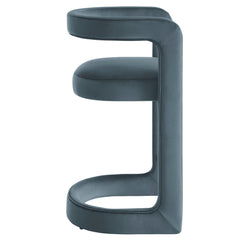 Winslow Cadet Blue Performance Velvet Counter Stool - Ornate Home