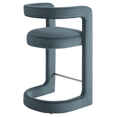 Winslow Cadet Blue Performance Velvet Counter Stool - Ornate Home