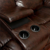 Winslow Dark Brown Loveseat w/ Center Console - Ornate Home