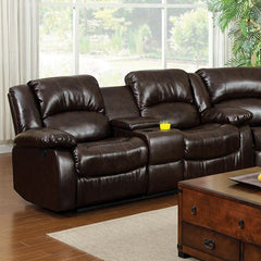 Winslow Dark Brown Loveseat w/ Center Console - Ornate Home
