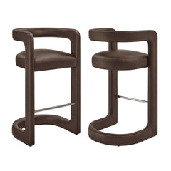 Winslow Espresso Premium Vegan Leather Bar Stool (Set of 2) - Ornate Home