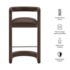 Winslow Espresso Premium Vegan Leather Bar Stool (Set of 2) - Ornate Home
