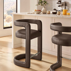 Winslow Espresso Premium Vegan Leather Counter Stool - Ornate Home