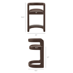 Winslow Espresso Premium Vegan Leather Counter Stool - Ornate Home