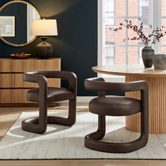 Winslow Espresso Premium Vegan Leather Dining Chair - Ornate Home