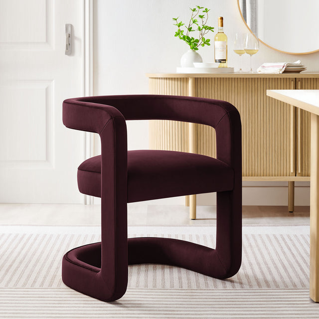 Winslow Mulberry Barrel Performance Velvet Dining Chair - Ornate Home