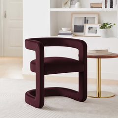 Winslow Mulberry Performance Velvet Barrel Accent Chair - Ornate Home
