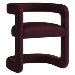 Winslow Mulberry Performance Velvet Barrel Accent Chair - Ornate Home