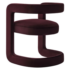 Winslow Mulberry Performance Velvet Barrel Accent Chair - Ornate Home