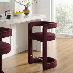 Winslow Mulberry Performance Velvet Counter Stool - Ornate Home