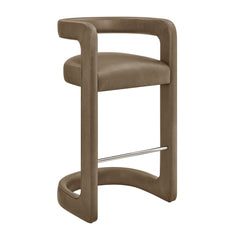 Winslow Mushroom Premium Vegan Leather Bar Stool (Set of 2) - Ornate Home