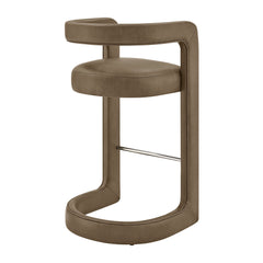 Winslow Mushroom Premium Vegan Leather Bar Stool (Set of 2) - Ornate Home