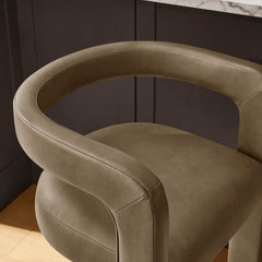 Winslow Mushroom Premium Vegan Leather Bar Stool (Set of 2) - Ornate Home