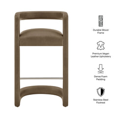 Winslow Mushroom Premium Vegan Leather Bar Stool (Set of 2) - Ornate Home