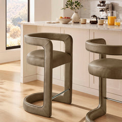 Winslow Mushroom Premium Vegan Leather Counter Stool - Ornate Home