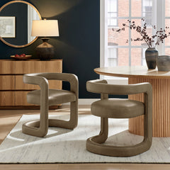 Winslow Mushroom Premium Vegan Leather Dining Chair - Ornate Home