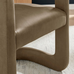 Winslow Mushroom Premium Vegan Leather Dining Chair - Ornate Home